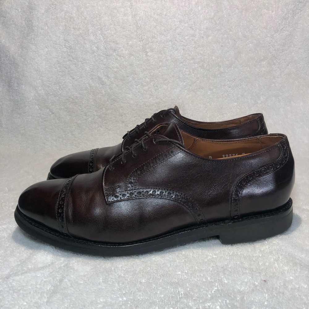 Allen Edmonds Benton Cap Toe Oxfords Dress Shoes Brown Leather Mens Size 9D